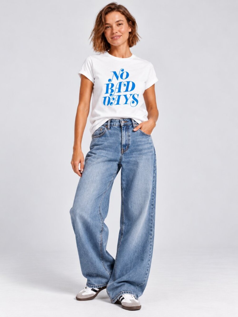Ban.do No Bad Days Graphic T-Shirt White Cotton Positive Slogan Tee M NWT